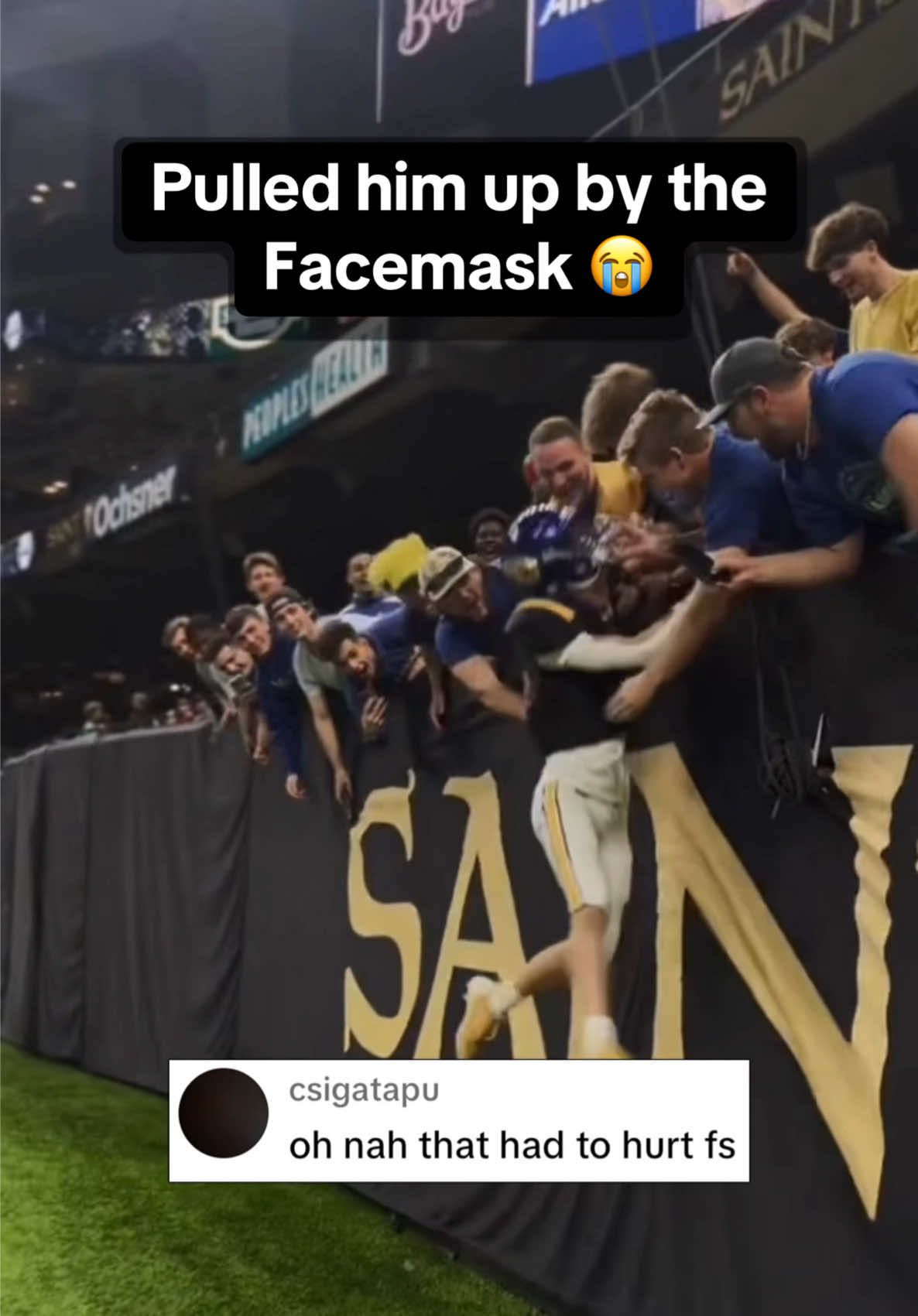 That had to hurt @Tai’Rhys #football #statetitle #celebrate #facemask #highschoolfootball #playoffs #hurt #funny #leapoffaith