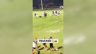 BOOM (via @Zach Braswell) #football #hitstick #highschoolfootball #athlete #hit #boom #truck