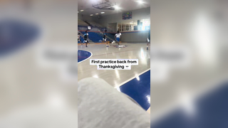 Those sprints hit different after Thanksgiving ‍ @BOOG . #basketball #thanksgiving #practice #tired #highschoolbasketball #athlete #food