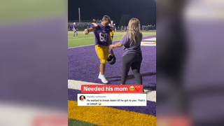 That hug meant the world to him @AimeeJaye #football #senior #mom #loss #love #family #athlete #emotions #motherlove #highschoolfootball #hug