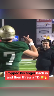 The QB is a DAWG #football #qb #finger #athlete #quarterback #highschoolfootball #effort #tough #dislocated #touchdown