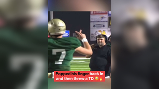 The QB is a DAWG #football #qb #finger #athlete #quarterback #highschoolfootball #effort #tough #dislocated #touchdown