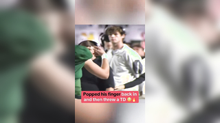 The QB is a DAWG #football #qb #finger #athlete #quarterback #highschoolfootball #effort #tough #dislocated #touchdown