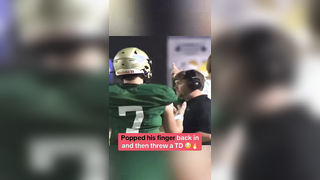 The QB is a DAWG #football #qb #finger #athlete #quarterback #highschoolfootball #effort #tough #dislocated #touchdown
