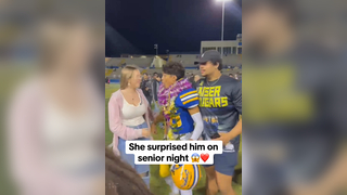 He couldn’t believe it #seniornight #relationship #couplegoals #football #hsfootball #highschoolfootball #longdistance