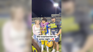 He couldn’t believe it #seniornight #relationship #couplegoals #football #hsfootball #highschoolfootball #longdistance