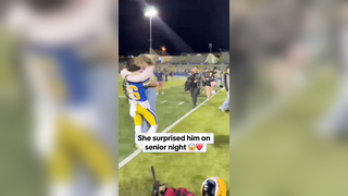 He couldn’t believe it #seniornight #relationship #couplegoals #football #hsfootball #highschoolfootball #longdistance