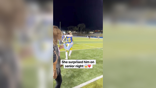 He couldn’t believe it #seniornight #relationship #couplegoals #football #hsfootball #highschoolfootball #longdistance