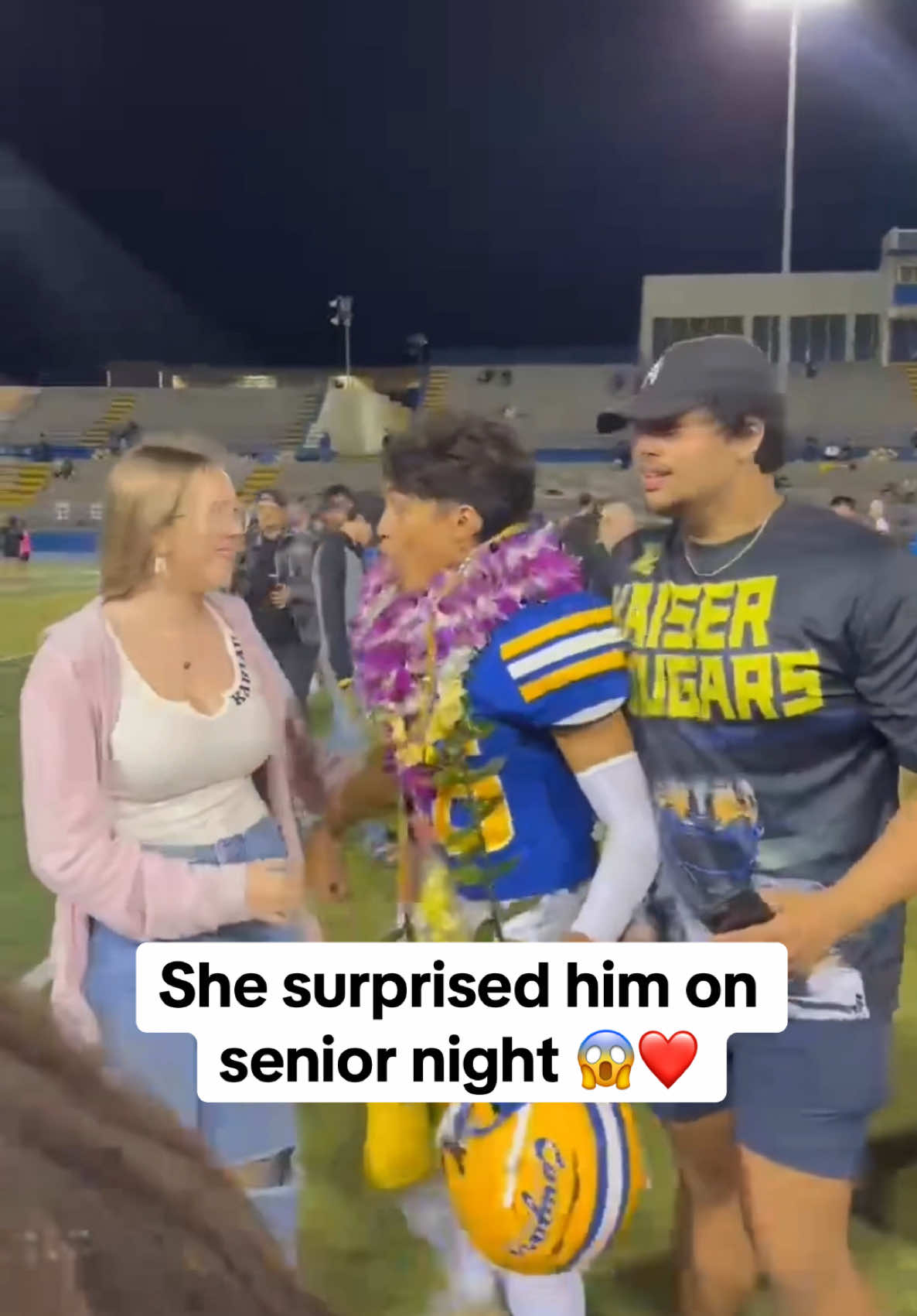 He couldn’t believe it #seniornight #relationship #couplegoals #football #hsfootball #highschoolfootball #longdistance