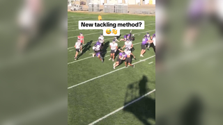It works #football #slap #tackle #athlete #highschoolfootball #practice