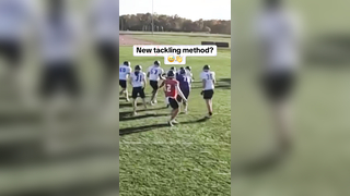 It works #football #slap #tackle #athlete #highschoolfootball #practice