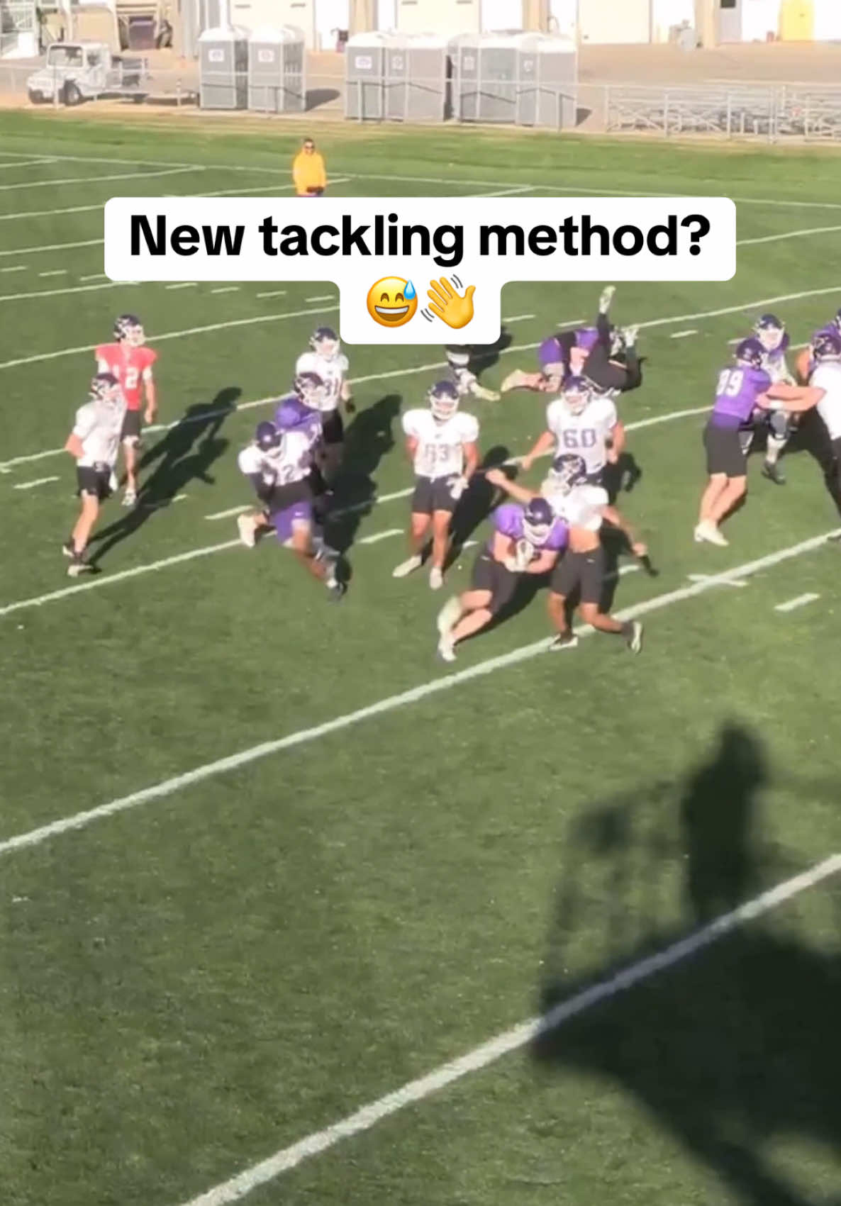 It works #football #slap #tackle #athlete #highschoolfootball #practice