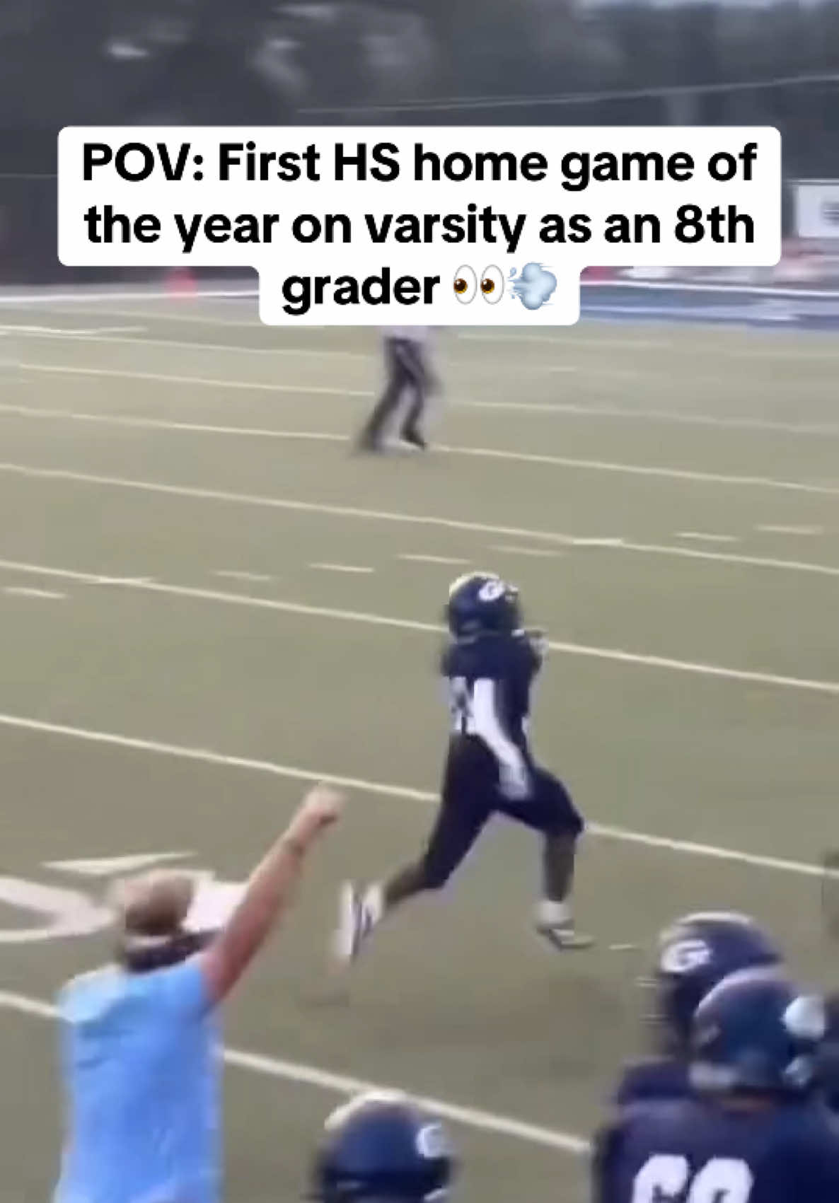 Tag a youngin that’s up next ???? #football #highscholl #varsity #kickreturn #touchdown #eigthgrade #athlete