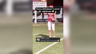 Bro got on his knees ‍ (via IG/ jtyfilms) #football #flag #funny #touchdown #reaction #athlete #referee #highschool #highschoolfootball