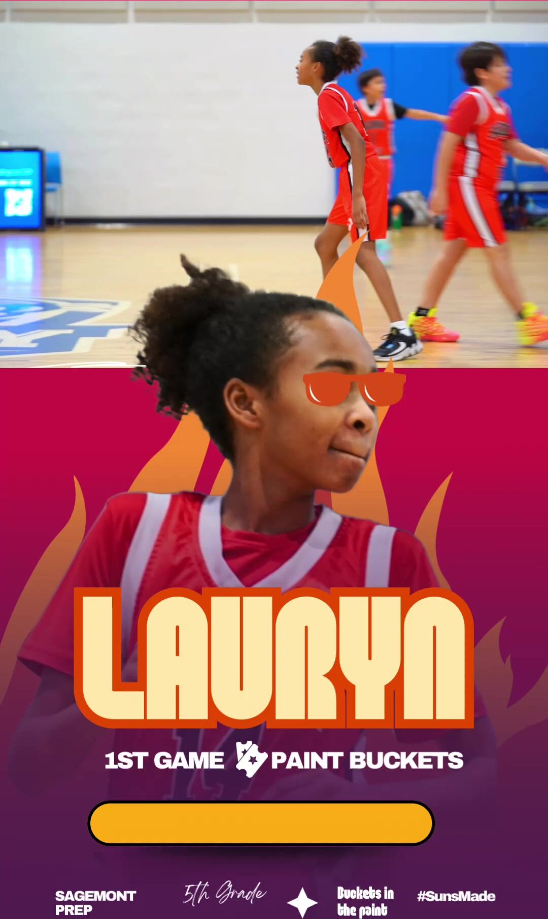 Lauryn Pumphrey Solomon Scores Two Tough Paint Buckets for Her Elementary Basketball Team