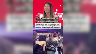 Kaitlyn Chen wasn’t invited to the WNBA Draft but showed up anyway to support UConn teammate Paige Bueckers… She would end up getting picked completely by surprise, going 30th overall to the Golden State Valkyries What a moment (: SportsCenter, YahooSport