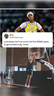 Rickea Jackson's response to a video of recently drafted Dominique Malonga #dunking on social media @espnW (via rickea/IG agence_comsport/IG) #WNBA #draft