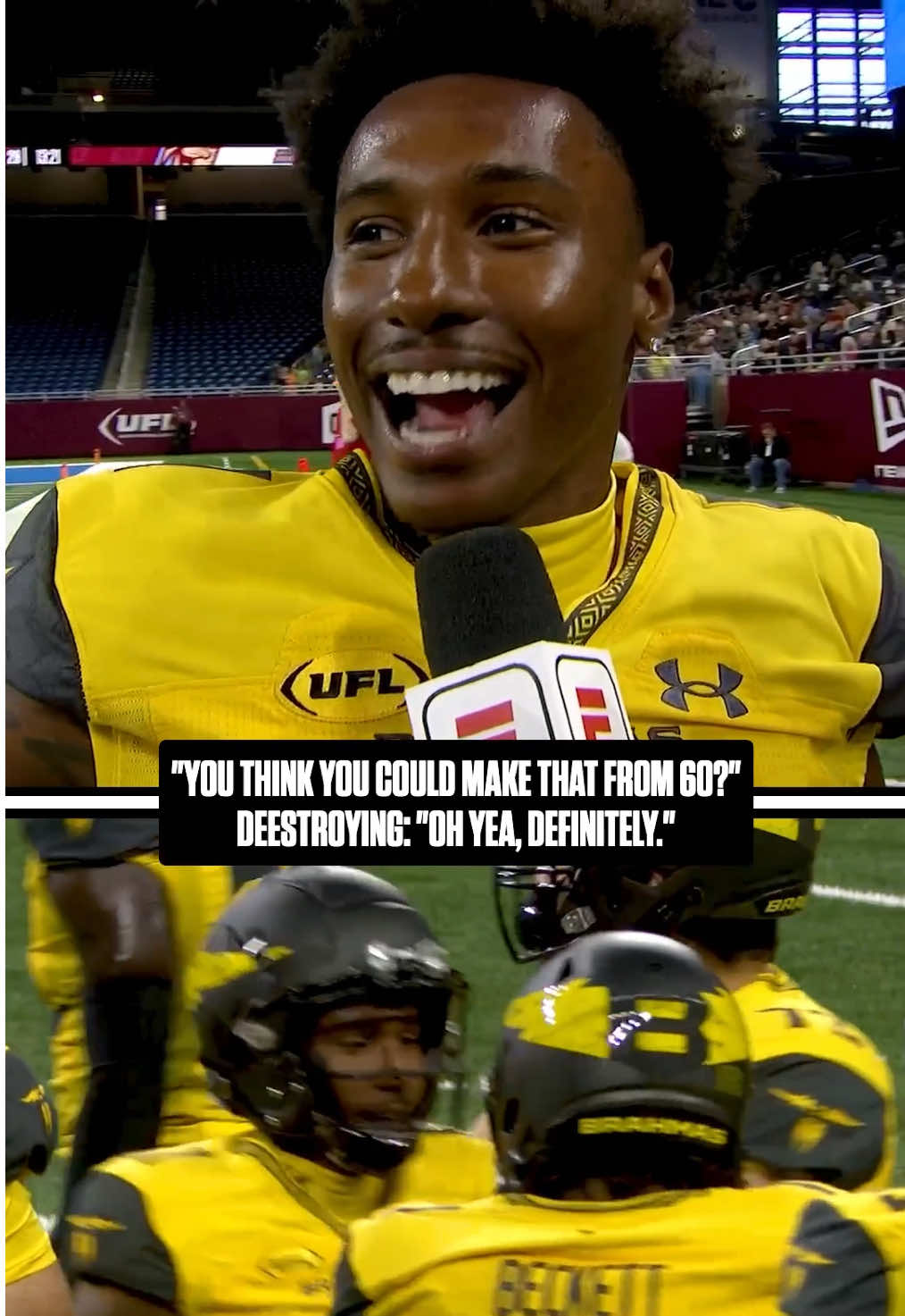 Expect to see more long field goals from @Deestroying #ufl #football #brahmas #deestroying