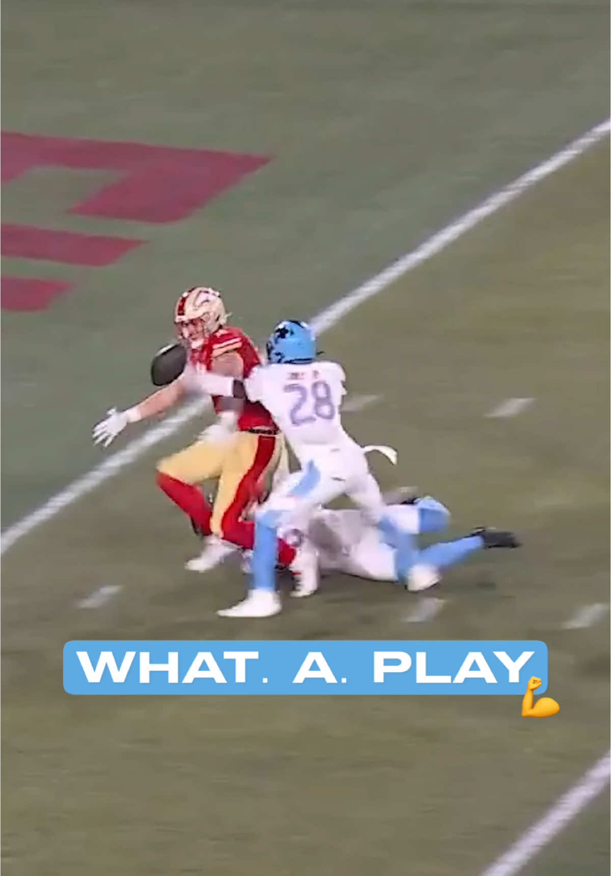 Defense forces the fumble just before the goal life #ufl #renegades #fumble #football