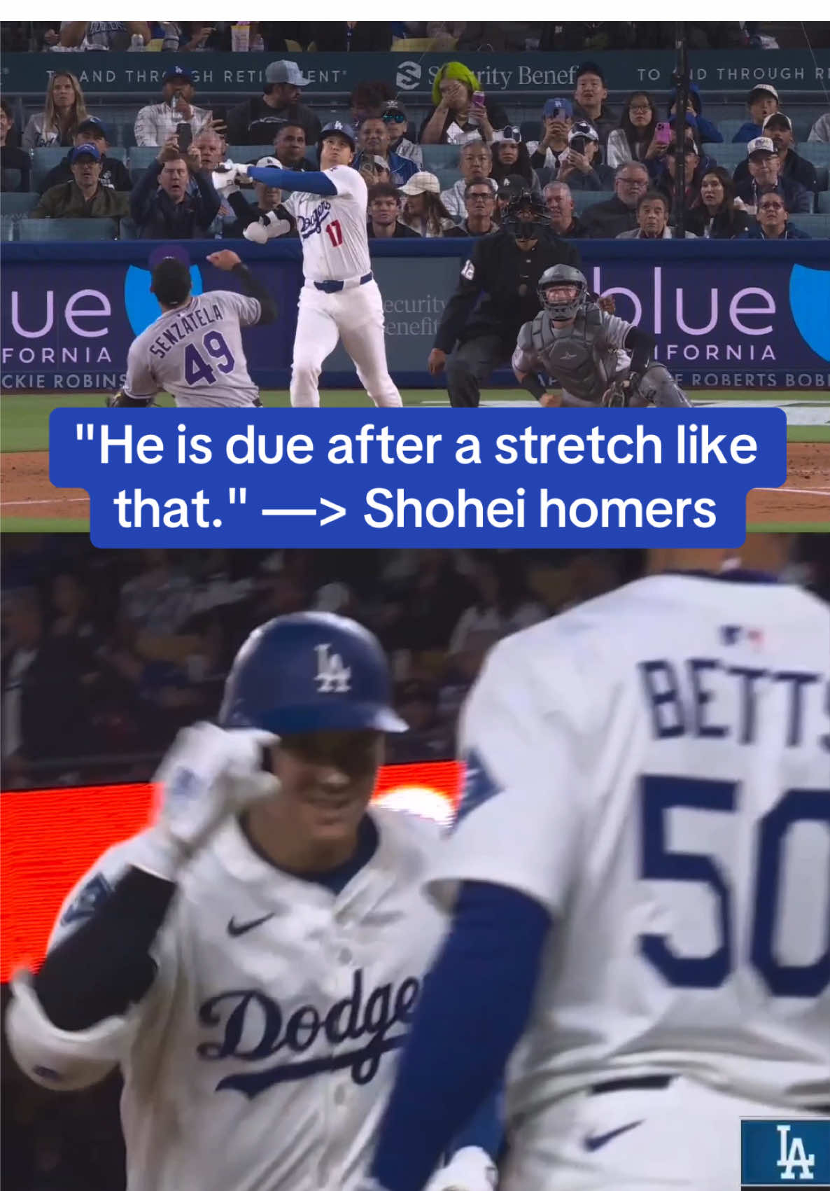 Called it. #shoheiohtani #dodgers #calledit #homerun #mlb #baseball (via @MLB, SportsNetLA)
