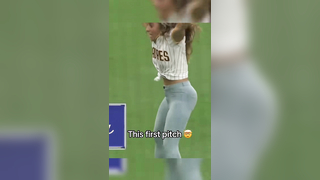 One of the best first pitches you’ll ever see ‍ #baseball #mlb #wow #highlight