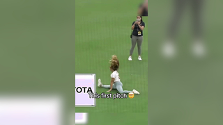 One of the best first pitches you’ll ever see ‍ #baseball #mlb #wow #highlight
