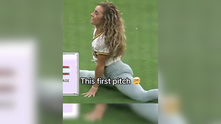 One of the best first pitches you’ll ever see ‍ #baseball #mlb #wow #highlight