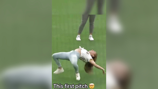 One of the best first pitches you’ll ever see ‍ #baseball #mlb #wow #highlight