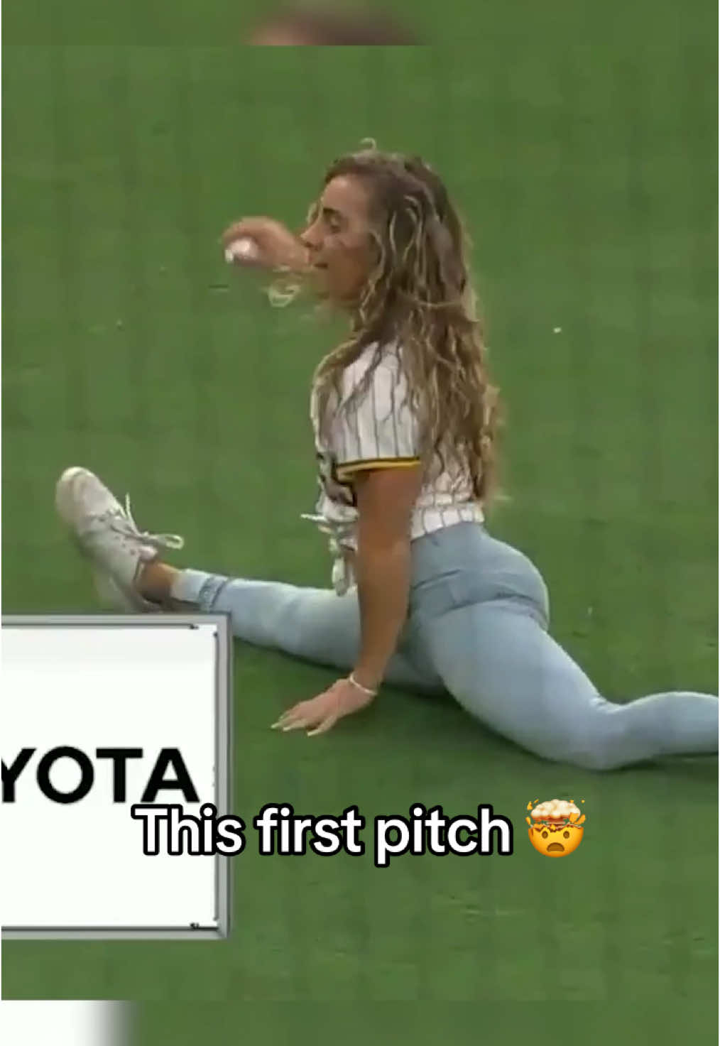 One of the best first pitches you’ll ever see ‍ #baseball #mlb #wow #highlight