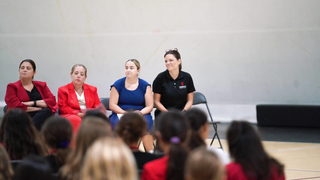 Student Athlete Lauryn Receives her Medal at Sagemont Prep Elementary Athletic Awards