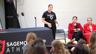 Student Athlete Lauryn Receives her Medal at Sagemont Prep Elementary Athletic Awards