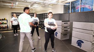 Rotational Medicine Ball Slam Drill- from: "Softball Strength & Performance: Intermediate Workouts "