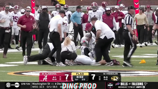 Derek Meadows KNOCKED OUT after huge hit | Alabama vs Missouri | College Football