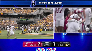 Derek Meadows KNOCKED OUT after huge hit | Alabama vs Missouri | College Football