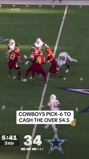 What a way to hit the over #cowboys #commanders #daronbland #nflwee...
