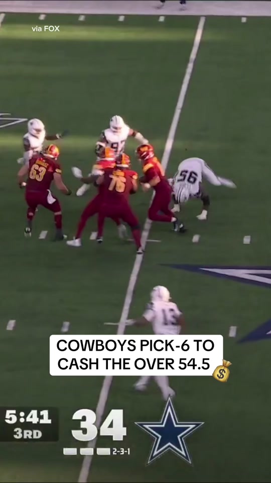 What a way to hit the over #cowboys #commanders #daronbland #nflwee...