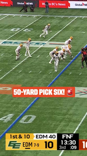 CARTER JR. WITH A HUGE PICK SIX! #CFL #CFLFOOTBALL