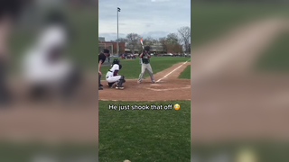 He’s tough (via tmeucci_3/Instagram) #baseball #tuff #swing #homeru...