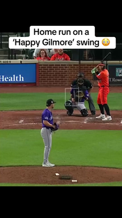 He really went for it #mlb #happygilmore #baseball #homerun #orioles