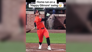 He really went for it #mlb #happygilmore #baseball #homerun #orioles