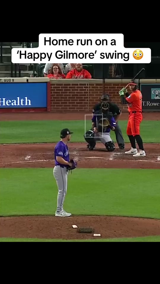 He really went for it #mlb #happygilmore #baseball #homerun #orioles