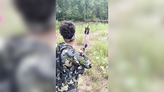 Getting some target shots in!! The sound of hiyting foam is like no o...