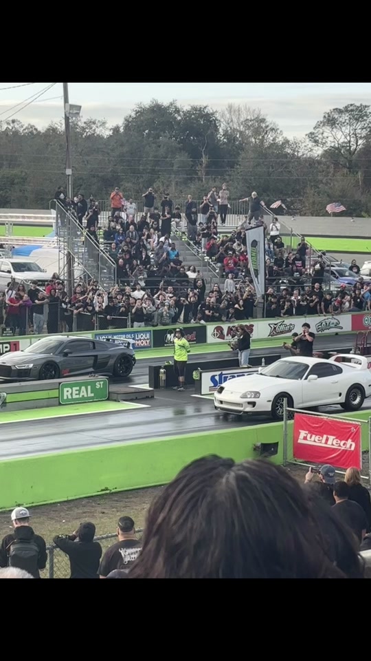 *closed course* #supra #vs #audir8 #dragstrip #thatracingchannel #car...