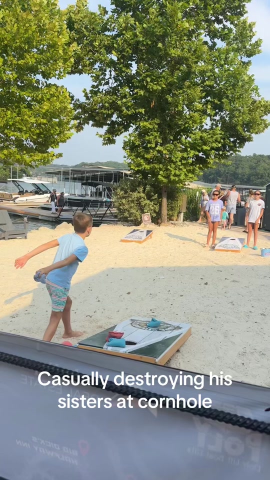 Humbling his sisters one shot at a time. #tiktok #lakeoftheozarks #lo...