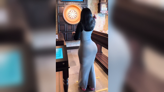 Just a girl playing darts