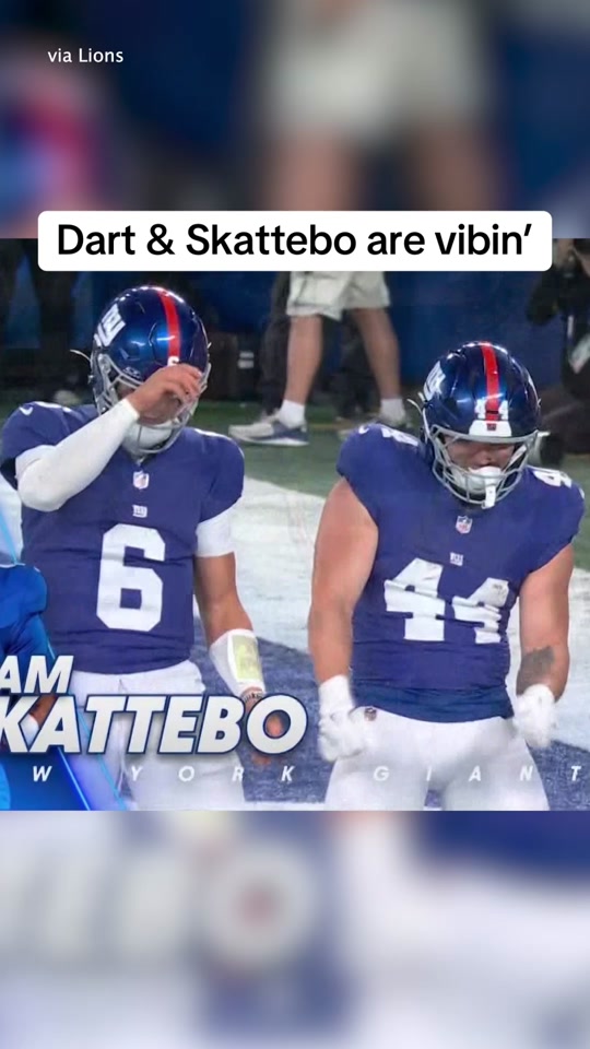 Jaxson Dart and Cam Skattebo showed off their moves #nfl #nygiants #j...