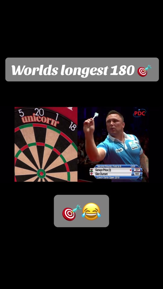 Worlds longest 180 with Russ Bray #darts #russbray #180 #worldrecord