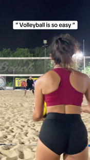 “ Volleyball is so easy “ #volleyball #jumpserve #beachvolleyball #gi...