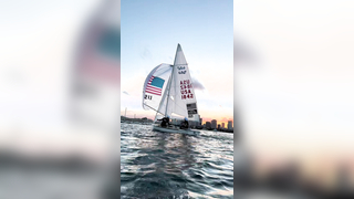 Shakedown sail at sunset #sailing #olympicsailing #miami #470sailin...