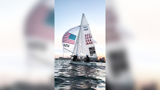 Shakedown sail at sunset #sailing #olympicsailing #miami #470sailin...